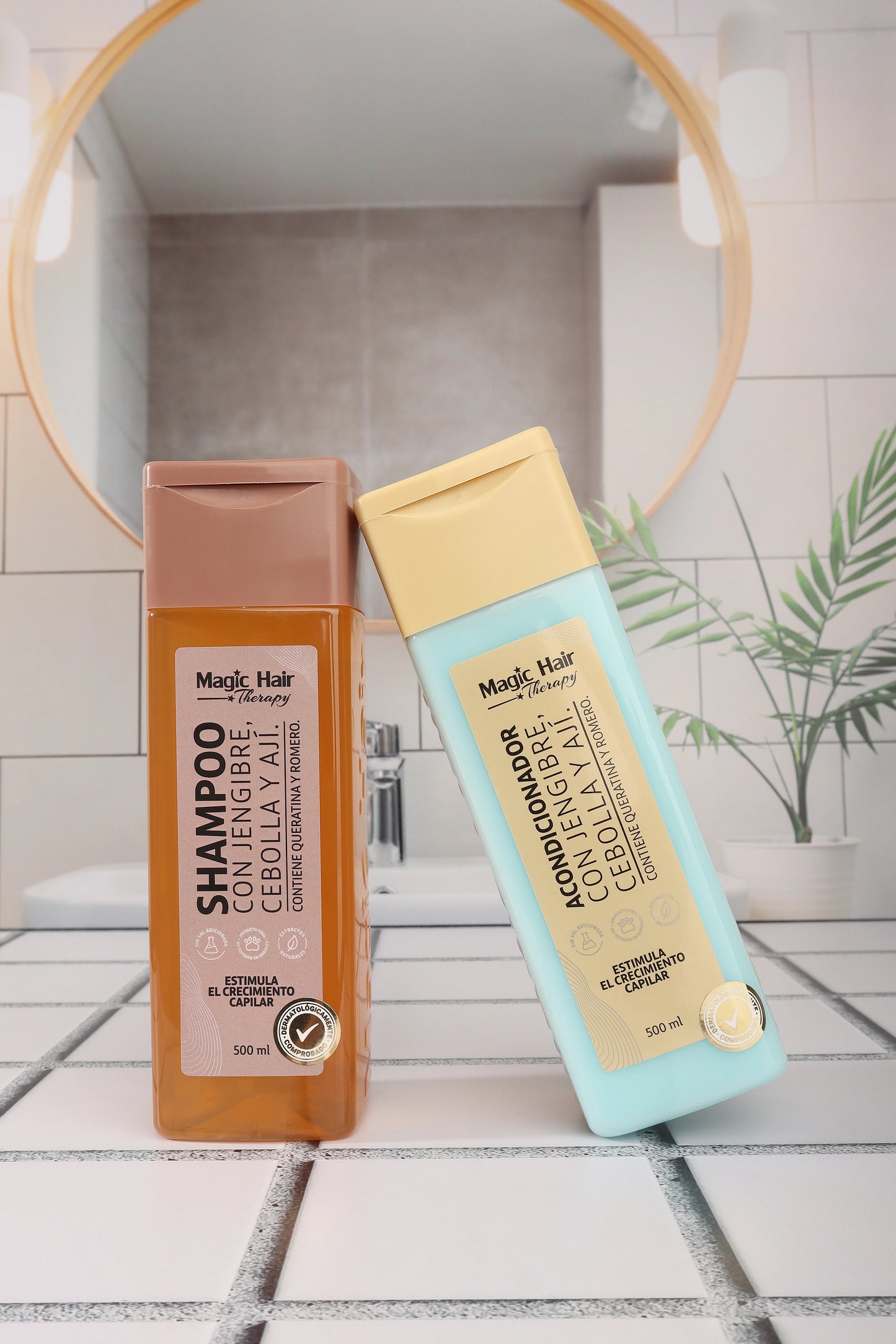 kit shampoo y acondicionador de jengibre y cebolla magic hair