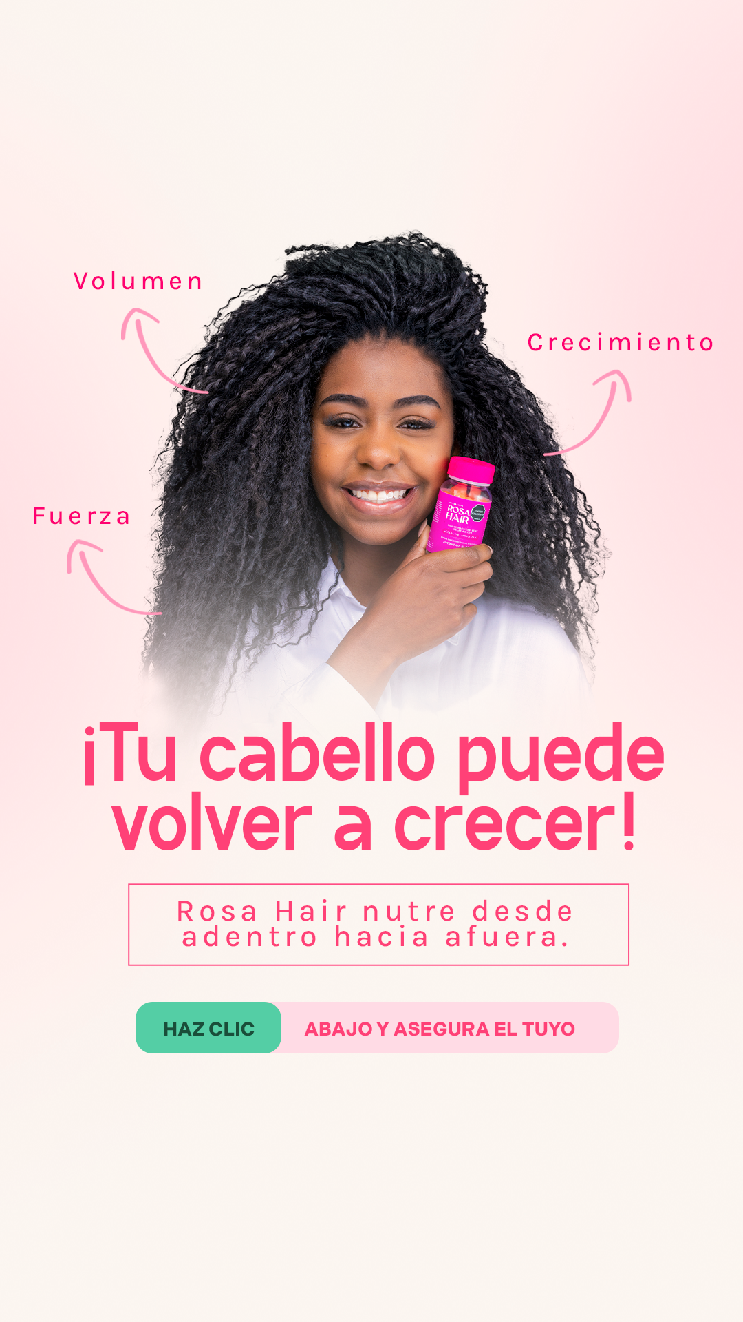 Rosa hair gomas de colageno