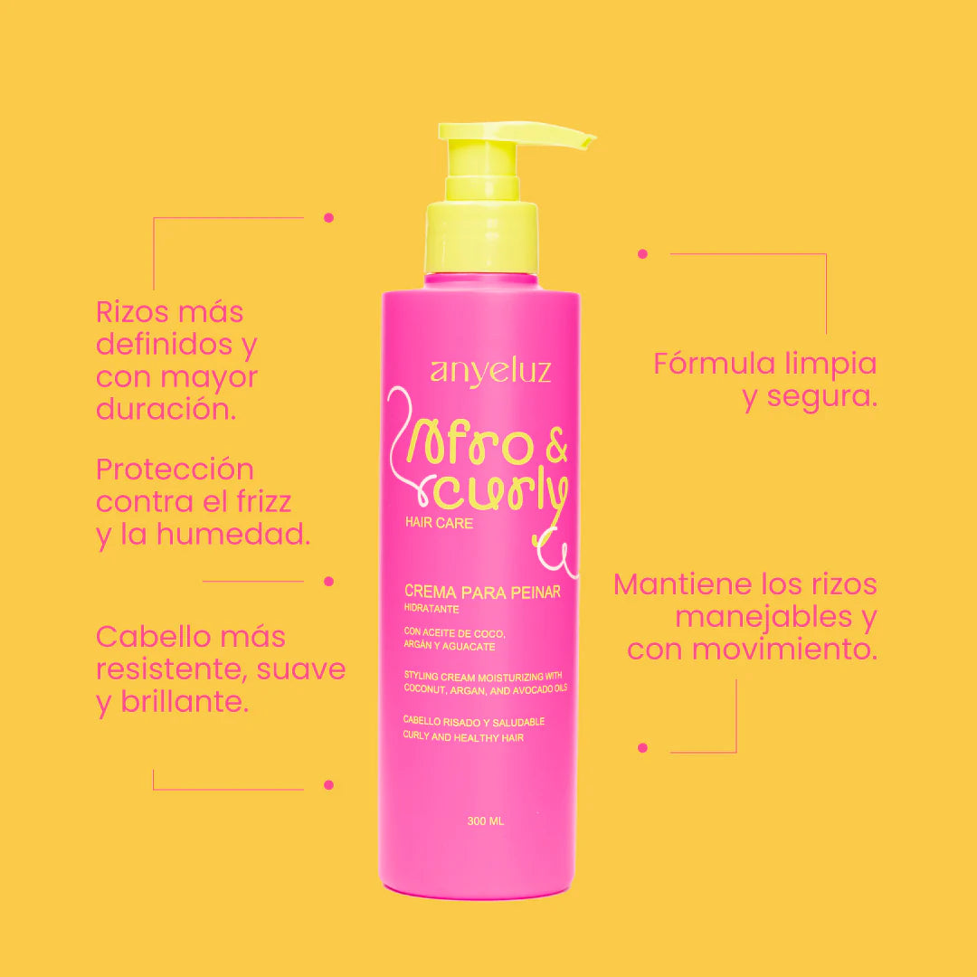 crema para peinar hidratante afro y curly  anyeluz