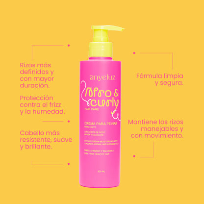 crema para peinar hidratante afro y curly  anyeluz