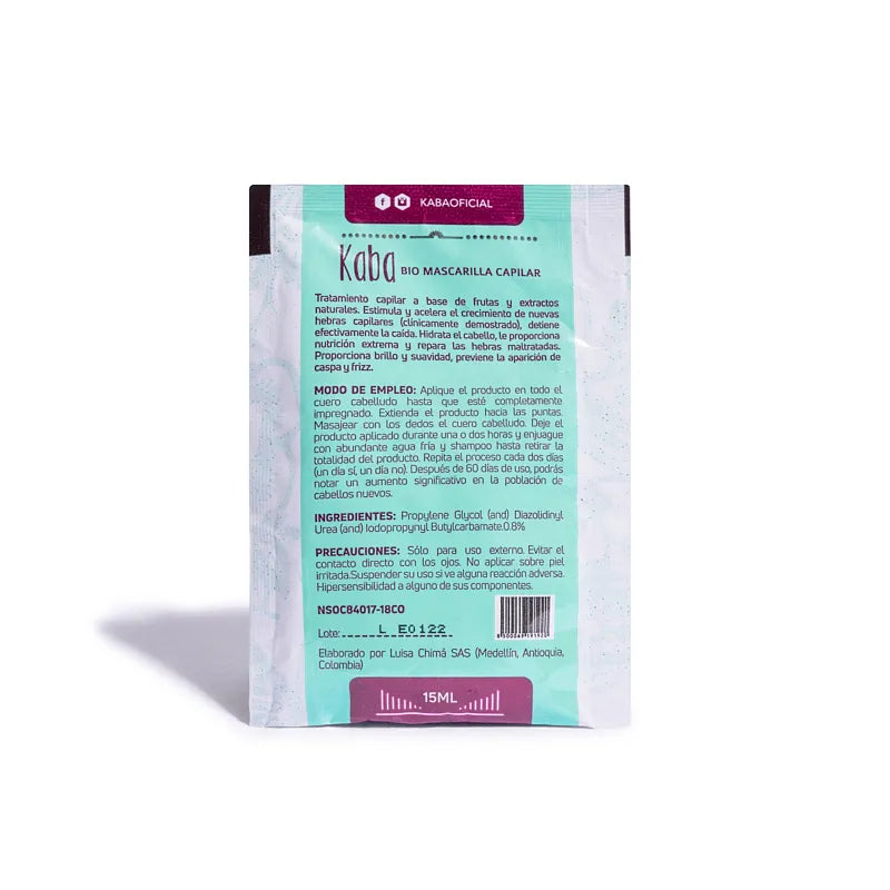 Sachet de Bio Mascarilla Capilar Kaba 15 ML