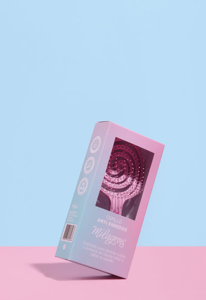 Cepillo Anti Enredo y Masajeador Capilar 2 en 1 Rosado Milagros