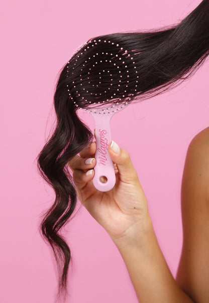 Cepillo Anti Enredo y Masajeador Capilar 2 en 1 Rosado Milagros