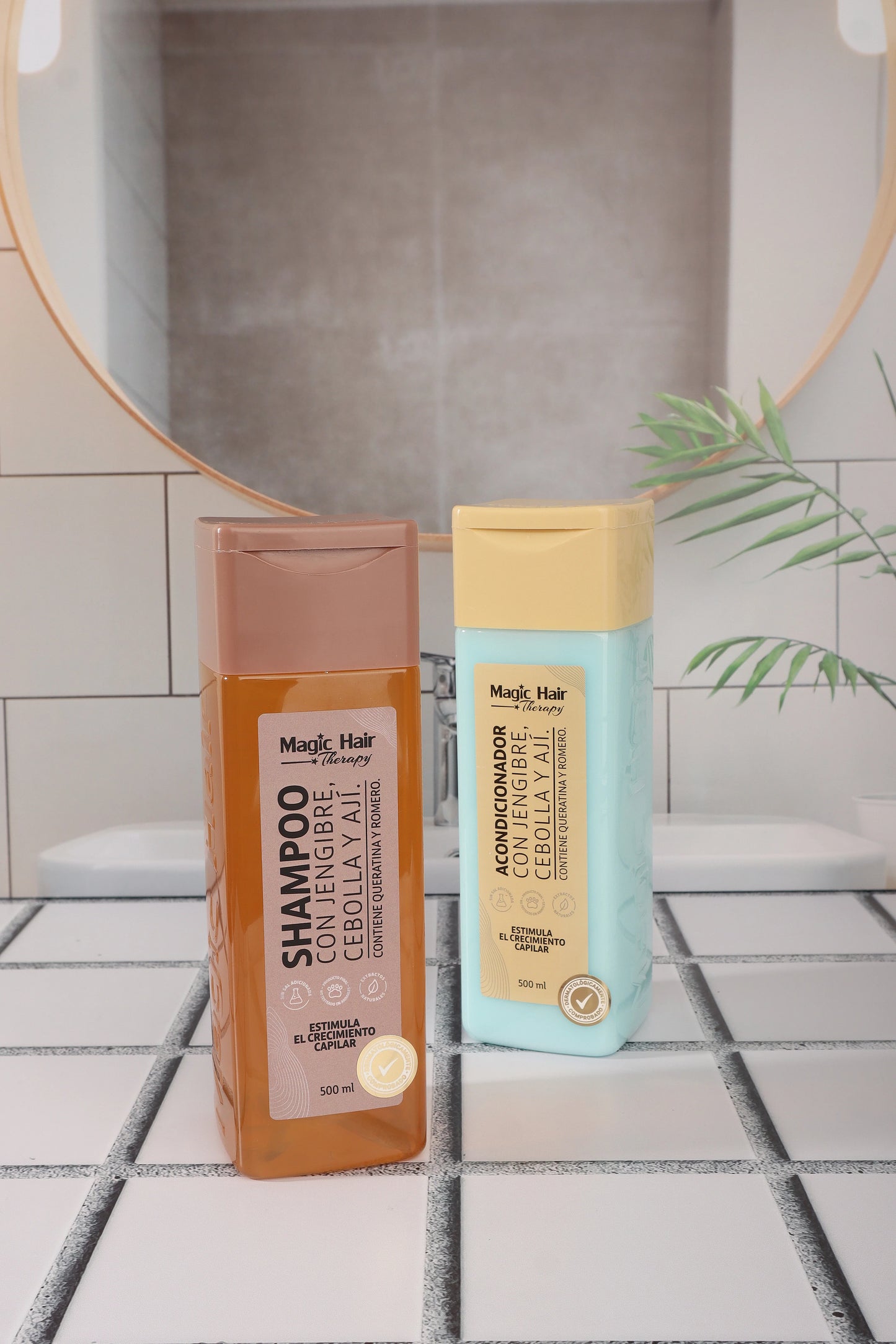 kit shampoo y acondicionador de jengibre y cebolla magic hair