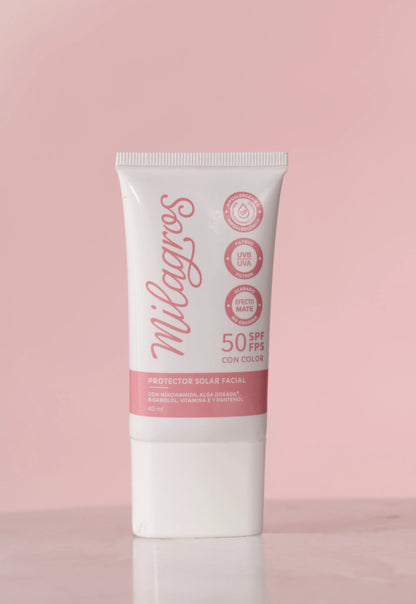 Protector Solar Facial con Color milagros