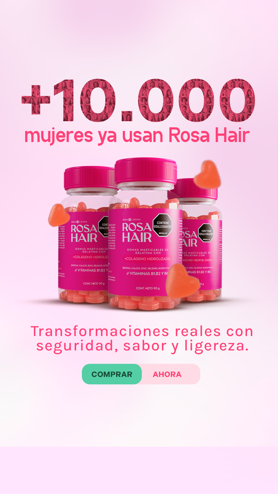 Rosa hair gomas de colageno