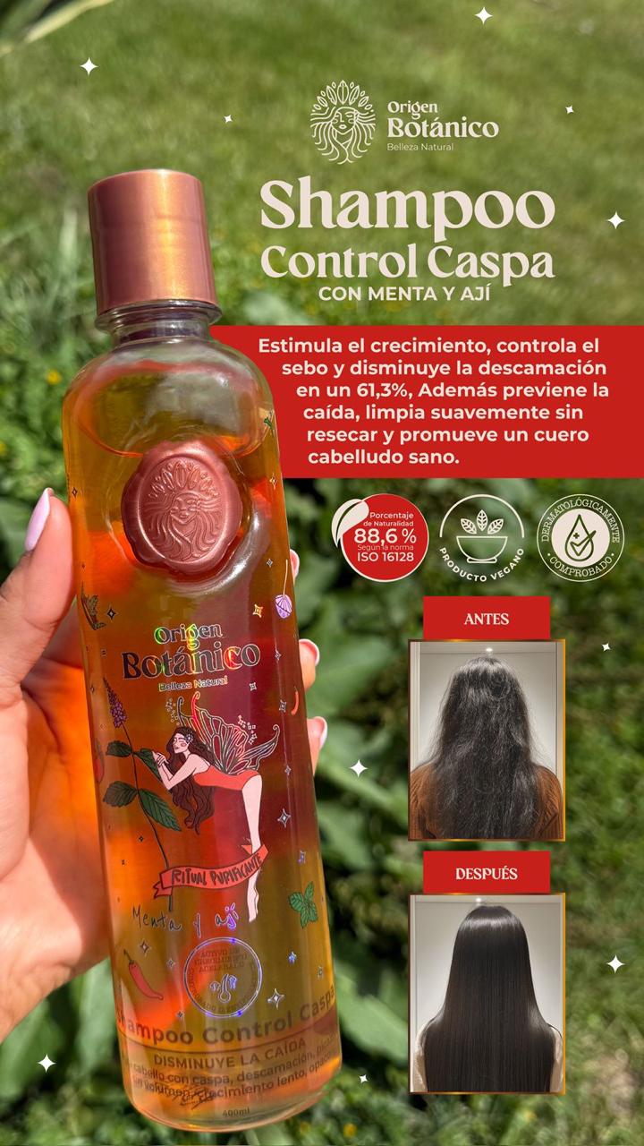 Shampoo Control Caspa con Menta y Aji Ritual Botánico